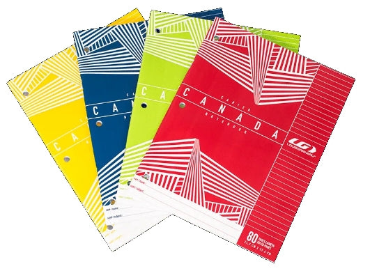 Cahier Canada LG 80 pages (1 unité)