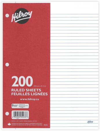 Feuilles mobiles lignés